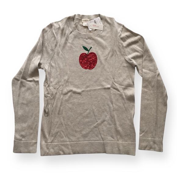 NWT Crewcuts sequin apple sweater - Picture 1 of 4